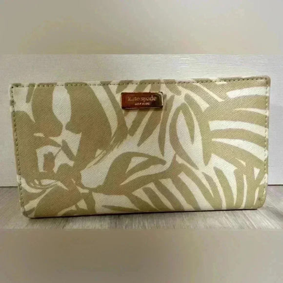 Kate Spade Stacy palm Wallet white/tan - Picture 5 of 5